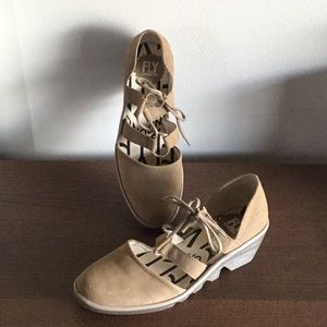 New Fly London Low Wedge Lace-up Shoe